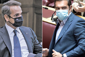 «Πυρά» αντάλλαξαν χθες ο πρωθυπουργός, κ. Κυριάκος Μητσοτάκης, και ο επικεφαλής της αξιωματικής αντιπολίτευσης, κ. Αλέξης Τσίπρας, στη συζήτηση για την πανδημία στη βουλή.