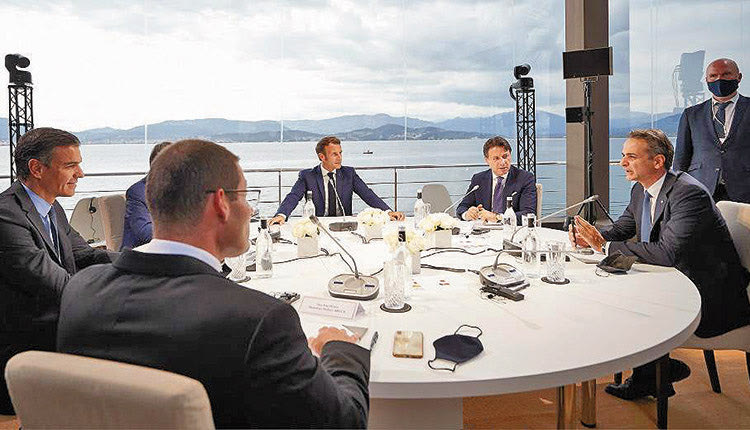 στη διάρκεια των συζητήσεων της Ευρωμεσογειακής Διάσκεψης MED7 που πραγματοποιήθηκε στην Κορσική