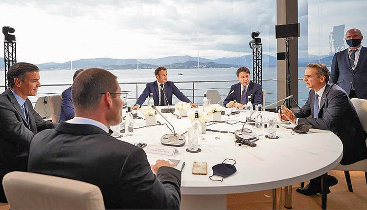 στη διάρκεια των συζητήσεων της Ευρωμεσογειακής Διάσκεψης MED7 που πραγματοποιήθηκε στην Κορσική