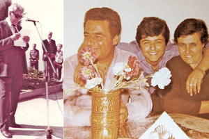 Ο Γεώργιος Τ. Παπαμαστοράκης ή Γερουλάνος και Ο Εμμανουήλ Δαμουλάκης με τη σύζυγό του Αγγελική και η κόρη τους Γεωργία (δεξιά)