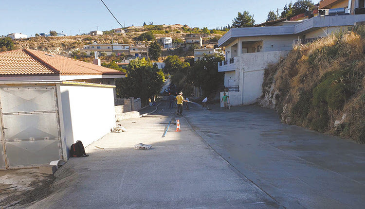 Τεχνικές εργασίες αναβάθμισης των οδεύσεων του οικισμού των Άνω Μουλίων,