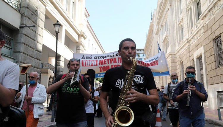 πορεία καλλιτεχνών στο Σύνταγμα