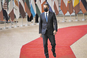 Ο πρωθυπουργός της Ελλάδας Κυριάκος Μητσοτάκης στη Σύνοδο Κορυφής στις Βρυξέλλες