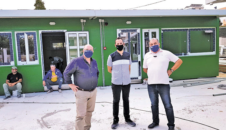προκατασκευασμένες αίθουσες νηπιαγωγείων του Δήμου Ηρακλείου στην οδό Μυρτιάς (Μεσαμπελιές)