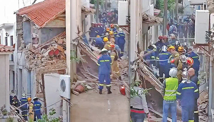 Τραγική κατάληξη είχε η επιχείρηση απεγκλωβισμού για δύο μαθητές στο Βαθύ Σάμου, που καταπλακώθηκαν από τοιχίο παλιού σπιτιού την ώρα του ισχυρού σεισμού