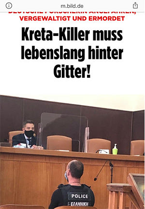 Τουλάχιστον προσβλητικός για την Κρήτη είναι ο τίτλος της Γερμανικής Bild για τη δολοφονίας της Suzanne Eaton, όπου αναφέρεται στο «δολοφόνο της Κρήτης»