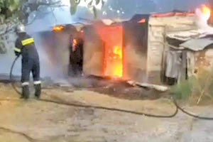 στάβλος καταστράφηκε από φωτιά ενώ κάηκαν και τα ζώα στις Δαφνές