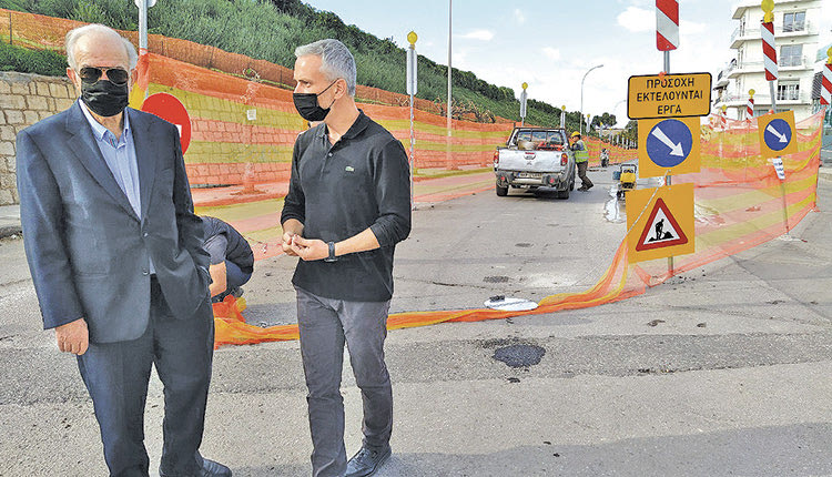 Αυτοψία στις εργασίες ανάπλασης της οδού Αρχιεπισκόπου Μακαρίου πραγματοποίησε ο δήμαρχος Ηρακλείου Βασίλης Λαμπρινός
