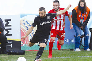 στο ματς του ΟΦΗ με τον Ολυμπιακό