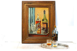 Ένας πίνακας ζωγραφικής του Ουίστον Τσόρτσιλ, που απεικονίζει ένα μπουκάλι από το αγαπημένο ουίσκι του εμβληματικού βρετανού πολιτικού