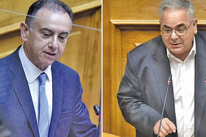 Ο βουλευτής του ΚΚΕ Γιώργος Λαμπρούλης που ζήτησε να απαλλαγεί προσωρινά από τα καθήκοντα του αντιπροέδρου της Βουλής και ως πνευμονολόγος να δώσει τη μάχη στις εντατικές της Λάρισας. Το ίδιο ασφαλώς ισχύει και για τους βουλευτες της ΝΔ, Χρήστο Κέλλα και Κώστα Μπλούχο