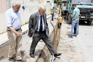 Οι κύριοι Λαμπρινός, Βουρεξάκης σε αυτοψία στα έργα της ΔΕΥΑΗ