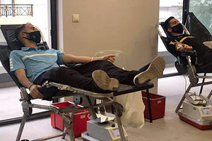 Οι παίκτες του Πόρου στην αιμοδοσία που έγινε χθες