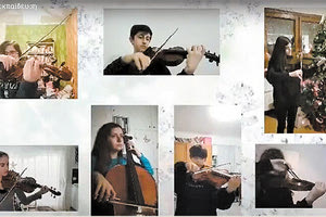 ένα βίντεο, από τους μαθητές του μουσικού συνόλου της ορχήστρας εγχόρδων ευρωπαϊκής μουσικής του σχολείου