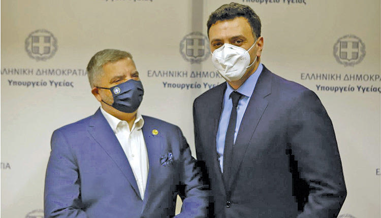 Ο κ. Κικίλιας με τον πρόεδρο του Ιατρικού Συλλόγου Αθηνών και περιφερειάρχη Αττικής Γιώργο Πατούλη