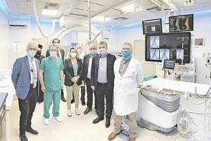 Από την τελετή έναρξης λειτουργίας του αγγειογράφου στο ΠΑΓΝΗ