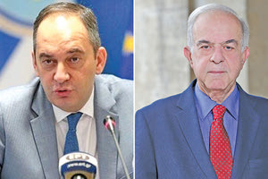 ο δήμαρχος Ηρακλείου κ. Βασίλης Λαμπρινός με τον υπουργό Ναυτιλίας κ. Πλακιωτάκη