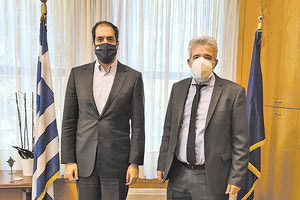 Ο κ. Παπαδογιάννης, συναντήθηκε με τον υφυπουργό Υποδομών και Μεταφορών κ. Γιάννη Κεφαλογιάννη