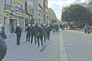 συγκέντρωση αντιεξουσιαστών που διαδήλωσαν για τον απεργό πείνας και δίψας Δ. Κουφοντίνα