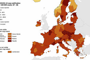 O χάρτης από το Ευρωπαϊκό Κέντρο Πρόληψης και Ελέγχου Νοσημάτων (ECDC)