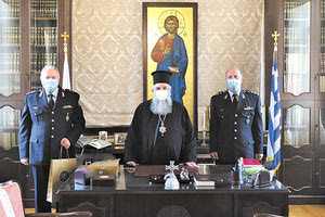 Επίσκεψη στον μητροπολίτη Ρεθύμνης και Μυλοποτάμου ο γενικός αστυνομικός διευθυντής Κρήτης