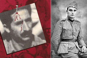 Πορτραίτο του Κωστή Πετράκη από τον Ρουσέτο Παναγιωτάκη, για το εξώφυλλο του βιβλίου “Ιππότες του ονείρου” του Αντ. Σανουδάκη