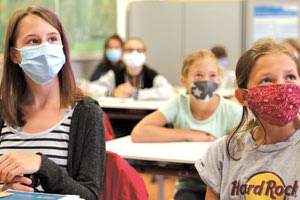 μαθητές πανδημία - μάσκα