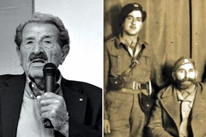 Ο Γεώργιος Τζίτζικας και δεξιά ο νεαρός αντάρτης Γ. Τζίτζικας με τον Πετρακογιώργη