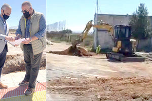 Ο κ. Αναστασάκης με τον πρόεδρο του Ηροδότου κ. Γεωργιάδη επιθεώρησαν τις εργασίες στο βοηθητικό γήπεδο