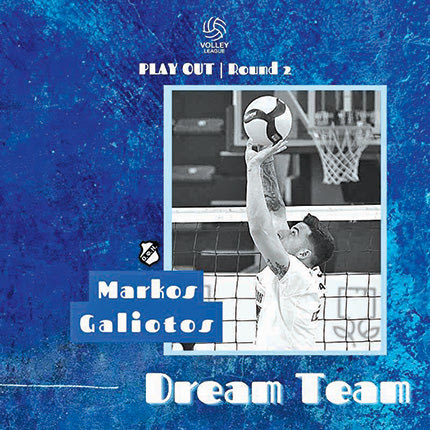 Ο πασαδόρος Μάρκος Γαλιώτος, μπήκε στην Dream Team του δευτέρου γύρου της Volley League
