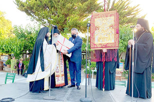 Υποδοχή του λαβάρου της Αγίας Λαύρας στο Λασίθι