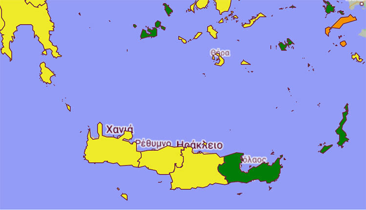 Κρήτη κατανομή κρουσμάτων 22-06-21