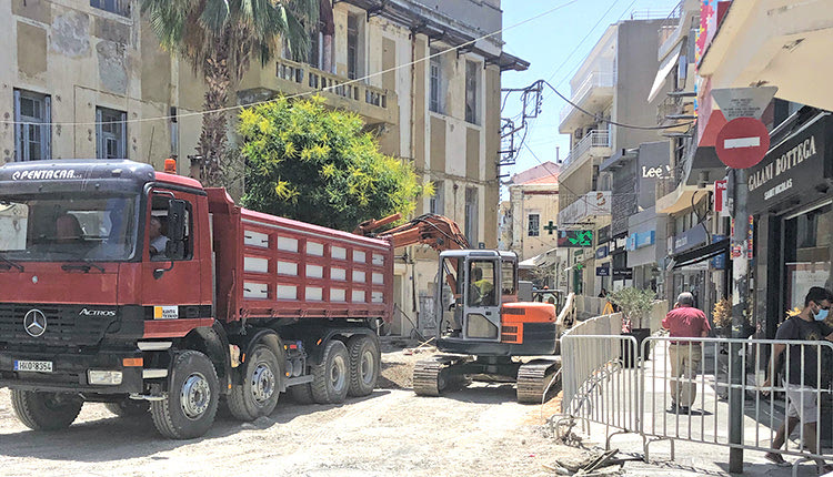 Από τις χθεσινές εργασίες στη συμβολή Έβανς και Δικαιοσύνης