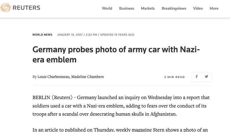 reuters Γερμανικό άρθρο