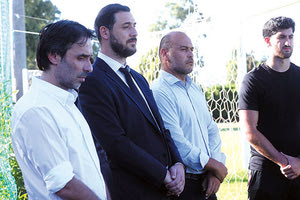 Ο Δημήτρης Μπούσης (δεξιά) με τους κ.κ. Πουρσανίδη, Λυσάνδρου και Παπαστεφανάκη