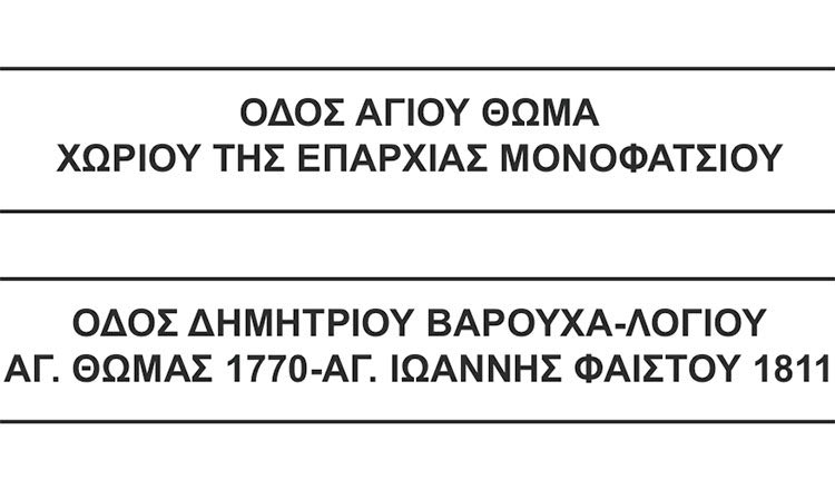 πινακίδα κείμενο προεκτάσεις