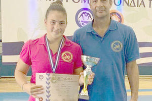 Η Δεσκουλίδου με το προπονητή της