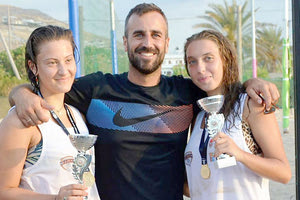 Οι Ταϊγανίδη, Ρουμπάκη με τον προπονητή τους κ. Παπαδάκη