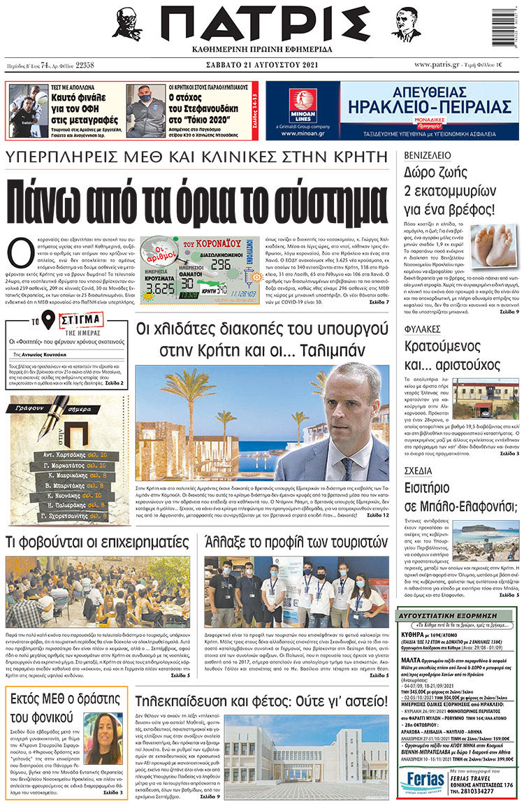 πρωτοσέλιδο 21-8-2021