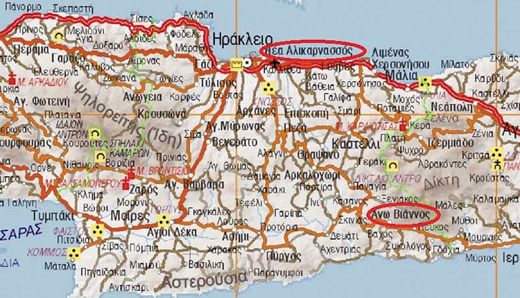 χαρτης κρήτη αλικαρνασσός - άνω βιάννος