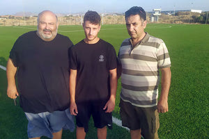 Ο Κλίνης με τον πρόεδρο του Πόρου κ. Ασσαριωτάκη και τον γενικό αρχηγό της Μινωικής κ. Διλβόη