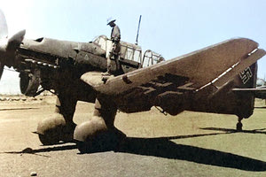 Ένα από τα αεροπλάνα «στούκας», Ju 87, που βομβάρδισαν το Αρκαλοχώρι στις 29 Μαΐου 1941