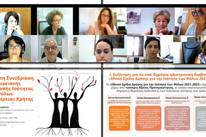 Με τηλεδιάσκεψη πραγματοποιήθηκε η 4η Συνεδρίαση της Περιφερειακής Επιτροπής Ισότητας των Φύλων Κρήτης (ΠΕΠΙΣ Κρήτης)