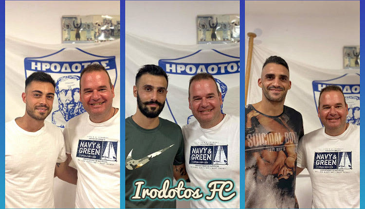 Οι Αποστολίδης, Κατίδης και Δερμιτζάκης με τον πρόεδρο του Ηροδότου κ. Παπαδημητρίου