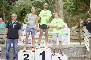 Οι τρεις πρώτοι στη κατηγορία ανδρών στο Δρόμο Μουσούρων