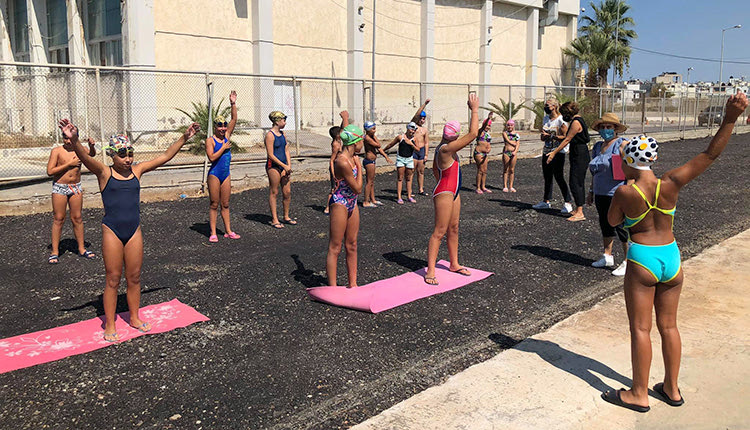 Xώρος προθέρμανσης για τους αθλητές στο κολυμβητήριο Ηρακλείου