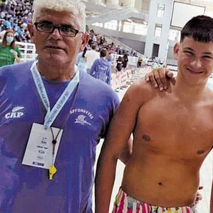  Ο Σπαθαράκης με τον προπονητή του