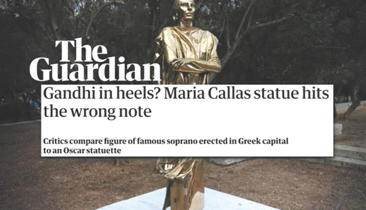 Εκτενές ρεπορτάζ για τις αντιδράσεις που έχει προκαλέσει στους πολίτες το άγαλμα της Μαρίας Κάλλας που αποκαλύφθηκε στις 8 Οκτωβρίου από τον Κώστα Μπακογιάννη φιλοξενεί η βρετανική εφημερίδα Guardian στην ιστοσελίδα της.