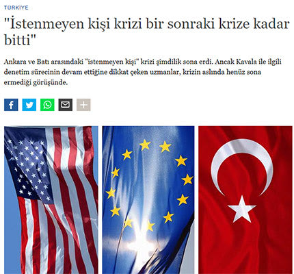 Με παραίτηση από το τουρκικό υπουργείο Εξωτερικών σε περίπτωση απέλασης των 10 πρέσβεων που τάχθηκαν υπέρ της αποφυλάκισης του Οσμάν Καβαλά φέρεται να απείλησε ο Μεβλούτ Τσαβούσογλου τον Ρετζέπ Ταγίπ Ερντογάν