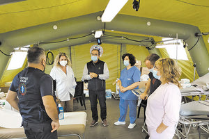 Ενα οργανωμένο κέντρο υγείας από την 7η ΥΠΕ Κρήτης στη σκηνή ειδικών καταστροφών